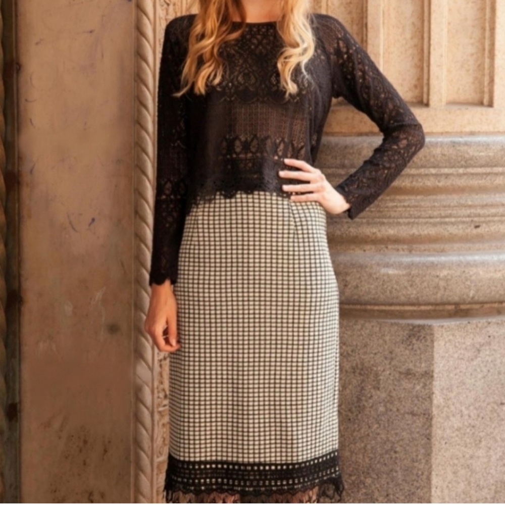 Checkered Pencil Skirt